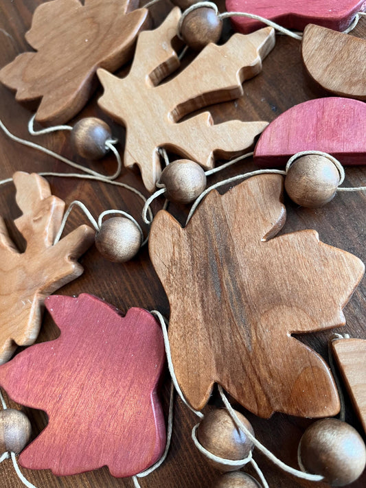 Wooden Maple Leaf Garland