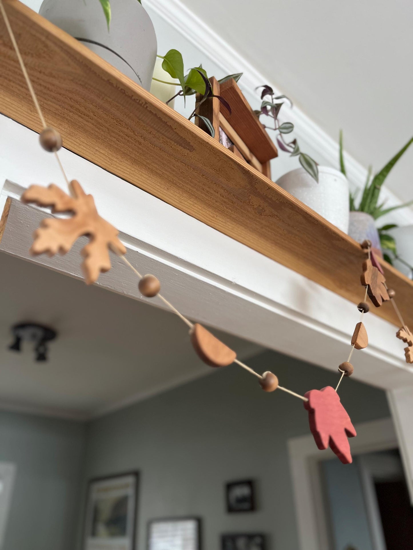 Wooden Maple Leaf Garland