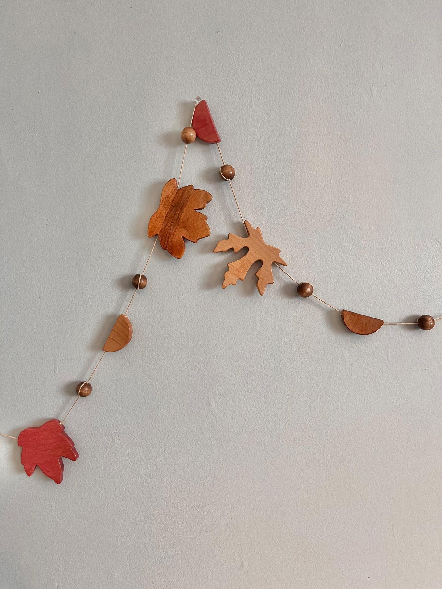 Wooden Maple Leaf Garland